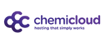 ChemiCloud logo featuring interconnected C letters in purple with tagline hosting that simply works