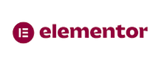 Elementor logo featuring a stylized E icon in dark red with the word elementor in burgundy text